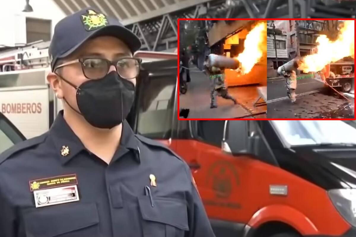 Bombero de CDMX que cargó cilindro en llamas: "Mi valentía y energía me ayudó a lograrlo"