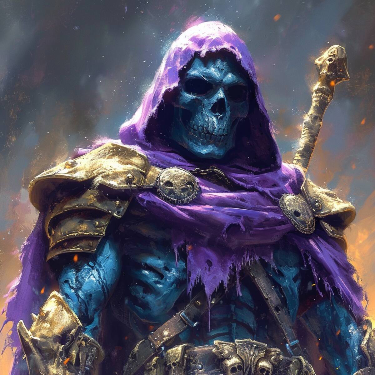 Skeletor, ahora con una calavera completa, más amenazante.