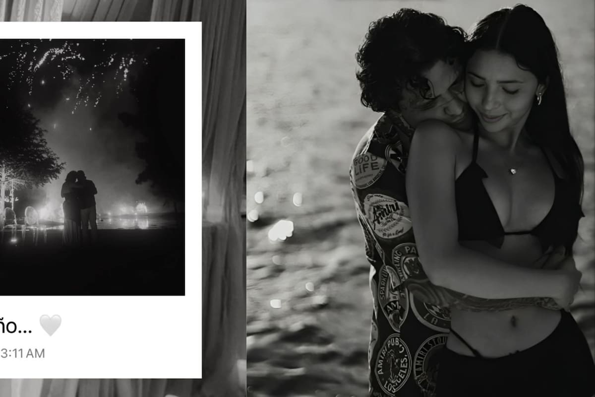 Ángela y Christian Nodal celebran con fuegos artificiales su primer aniversario de bodas