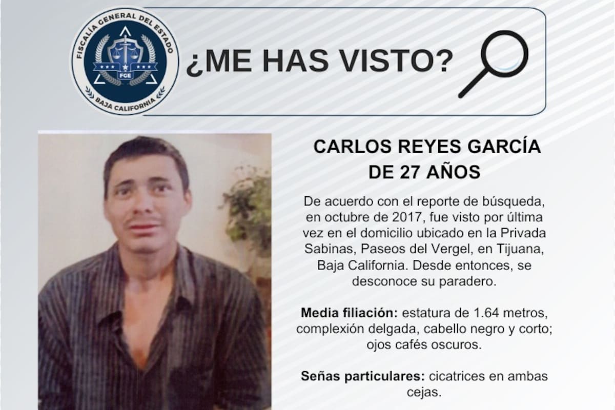 Se busca a Carlos Reyes García de 27 años