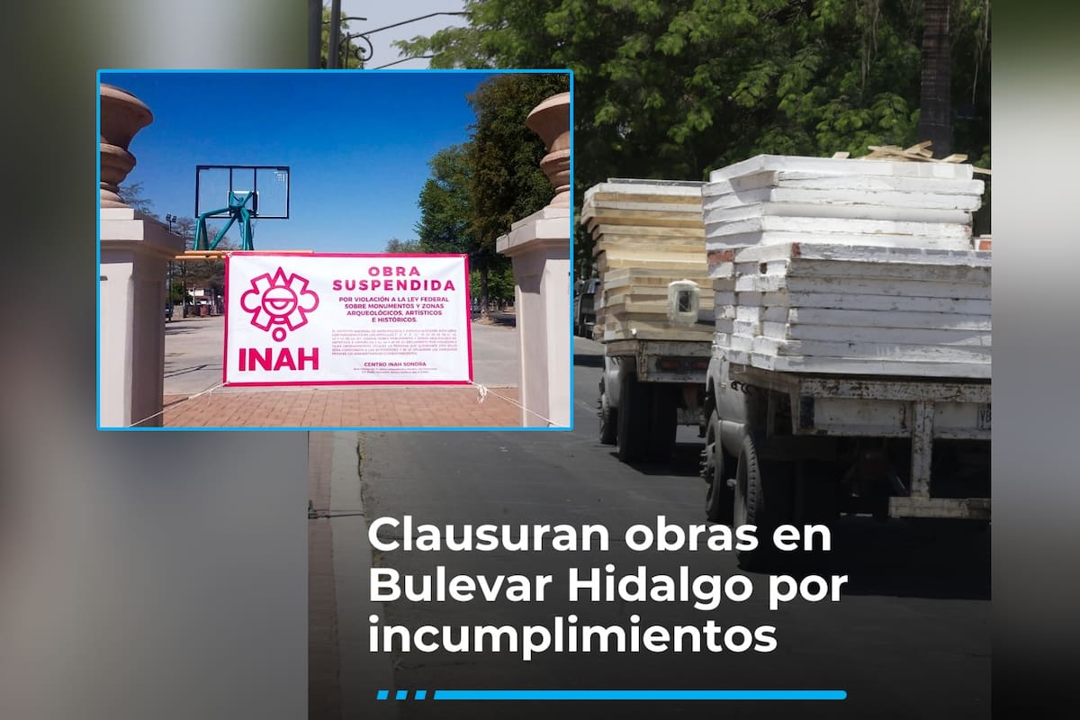 INAH vuelve a suspender obras del Ayuntamiento en el bulevar Hidalgo por tercera vez