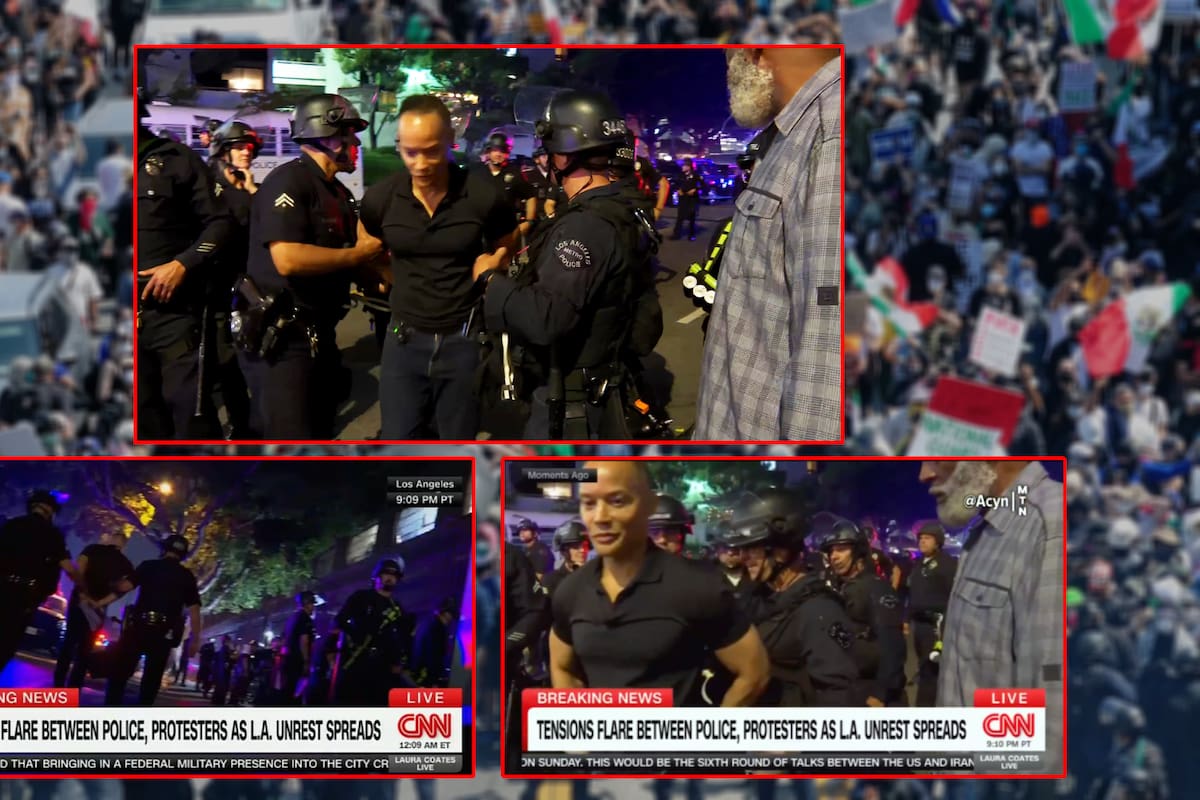 VIDEO: Policía detiene EN VIVO a reportero de CNN durante protestas anti-ICE en Los Ángeles