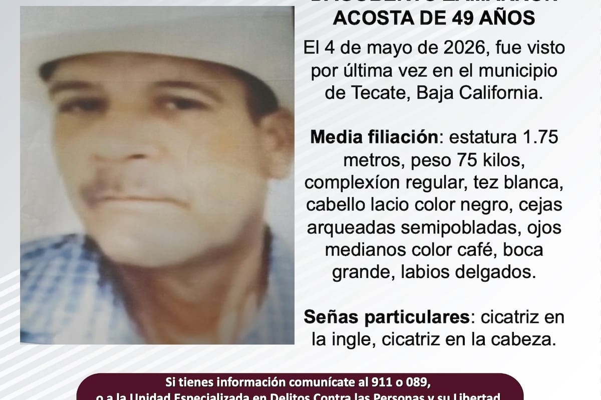 Se busca a Dagoberto Zamarrón Acosta de 49 años