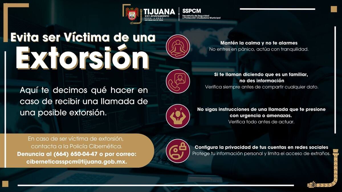 Emiten recomendaciones para evitar casos de extorsión.