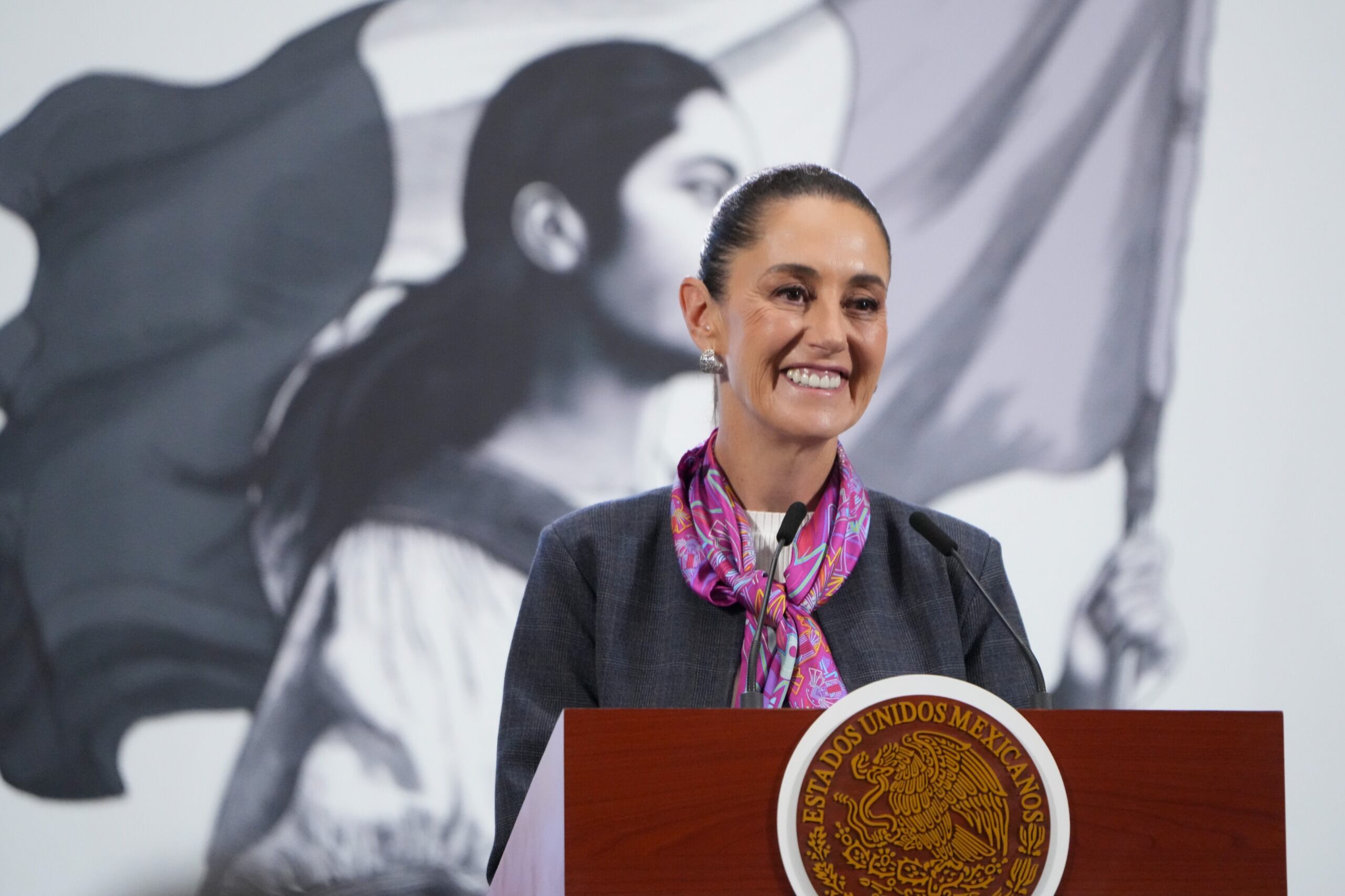 La presidenta Claudia Sheinbaum en su