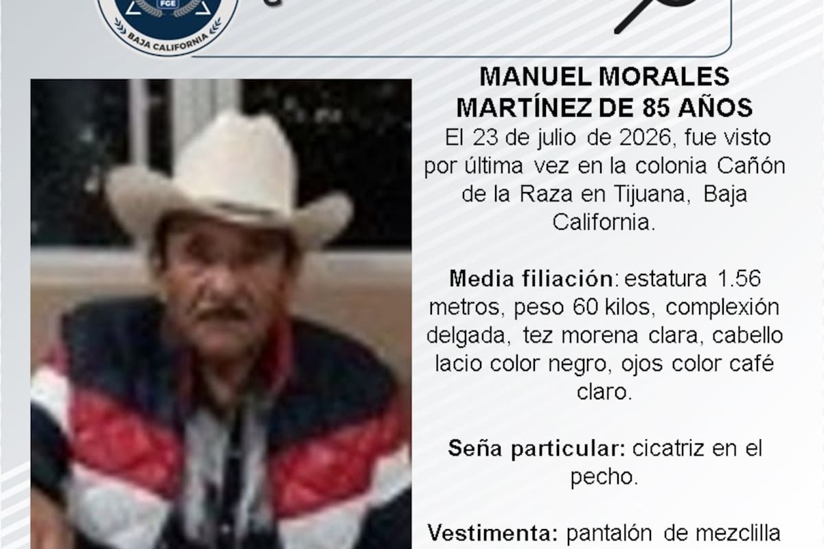 Se busca Manuel Morales Martínez de 85 años