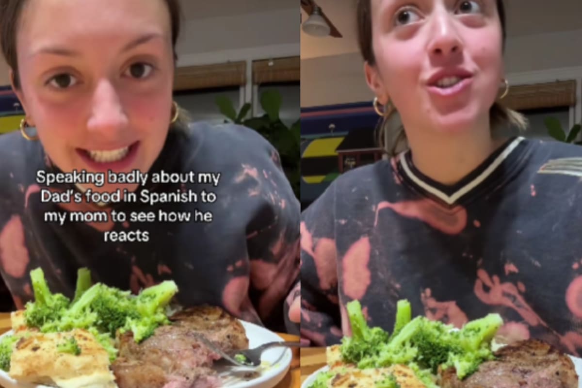 “Si el filete no está bueno, solo dímelo”: joven y su madre critican la comida del papá en español… y él las entiende