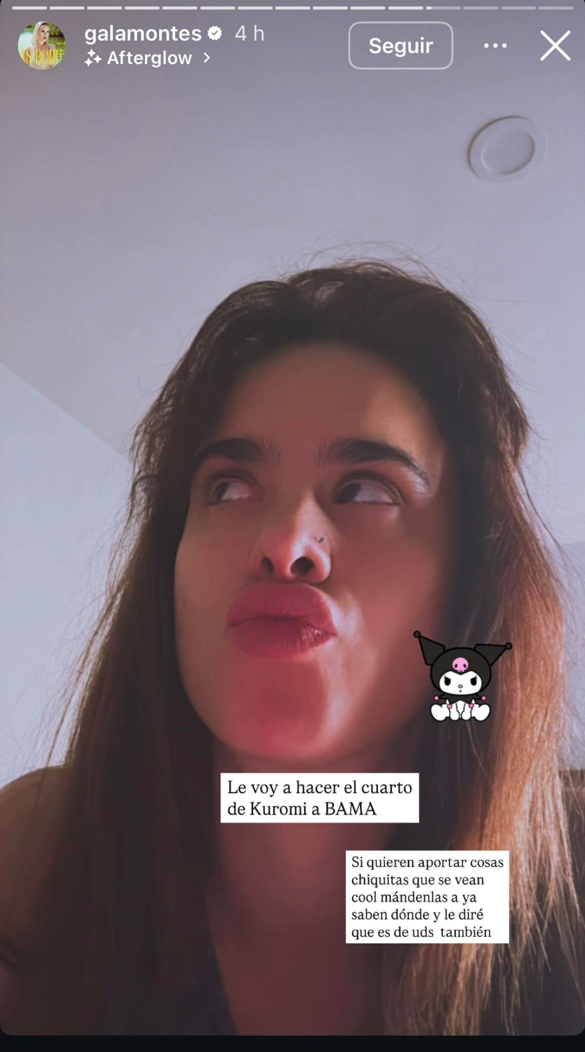 Gala Montes pide regalos a sus fans para decorar cuarto de su sobrina | Captura de pantalla Instagram