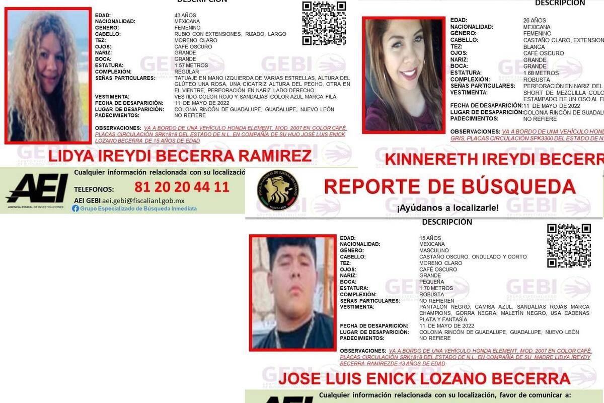 Familia es reportada como desaparecida cuando viajaba hacia EE.UU desde Nuevo León