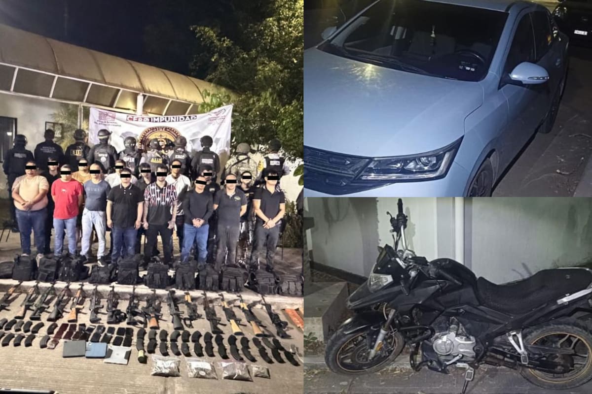 Taxis, camionetas de lujo y motocicletas: la flotilla asegurada a 15 presuntos generadores de violencia capturados en Tapachula