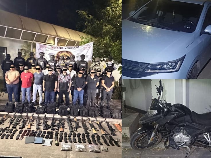 Taxis, camionetas de lujo y motocicletas: la flotilla asegurada a 15 presuntos generadores de violencia capturados en Tapachula