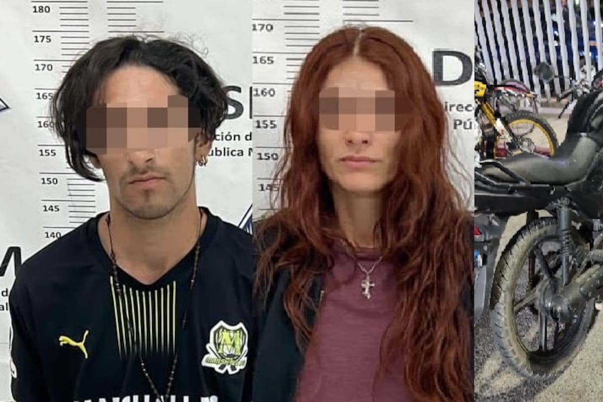 Circulaban en moto robada y terminan detenidos tras pasarse un alto