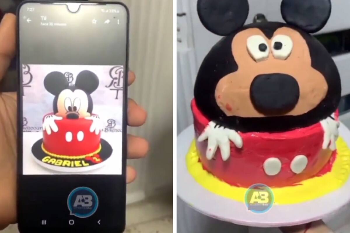 VIDEO: Piden su pastel de cumpleaños de Mickey Mouse y el resultado lo deja decepcionado