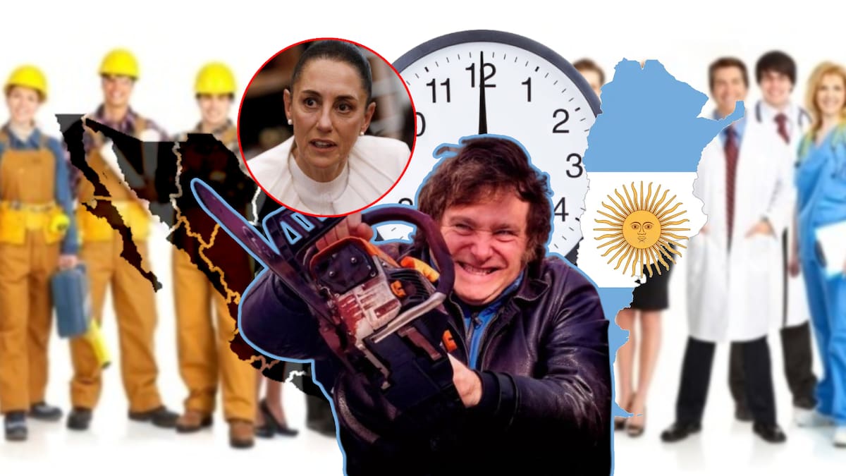 Mientras en México la jornada laboral de 40 horas ya está programada para arrancar gradualmente a partir de 2027, en Argentina, su presidente Javier Milei presentó la iniciativa para trabajar 12 horas al día con pagos en pesos, dólares y hasta en comida, abogados laboristas se ponen en su contra señalando que el aumento es inconstitucional