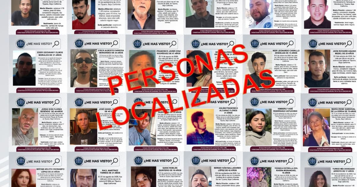 Edo 463 FGE localiza a 24 personas reportadas como desaparecidas en Tijuana