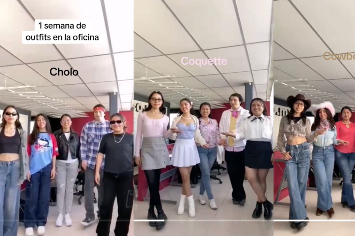 Grupo de amigos del trabajo cumplen con un curioso reto: ir a la oficina con un estilo diferente cada día
