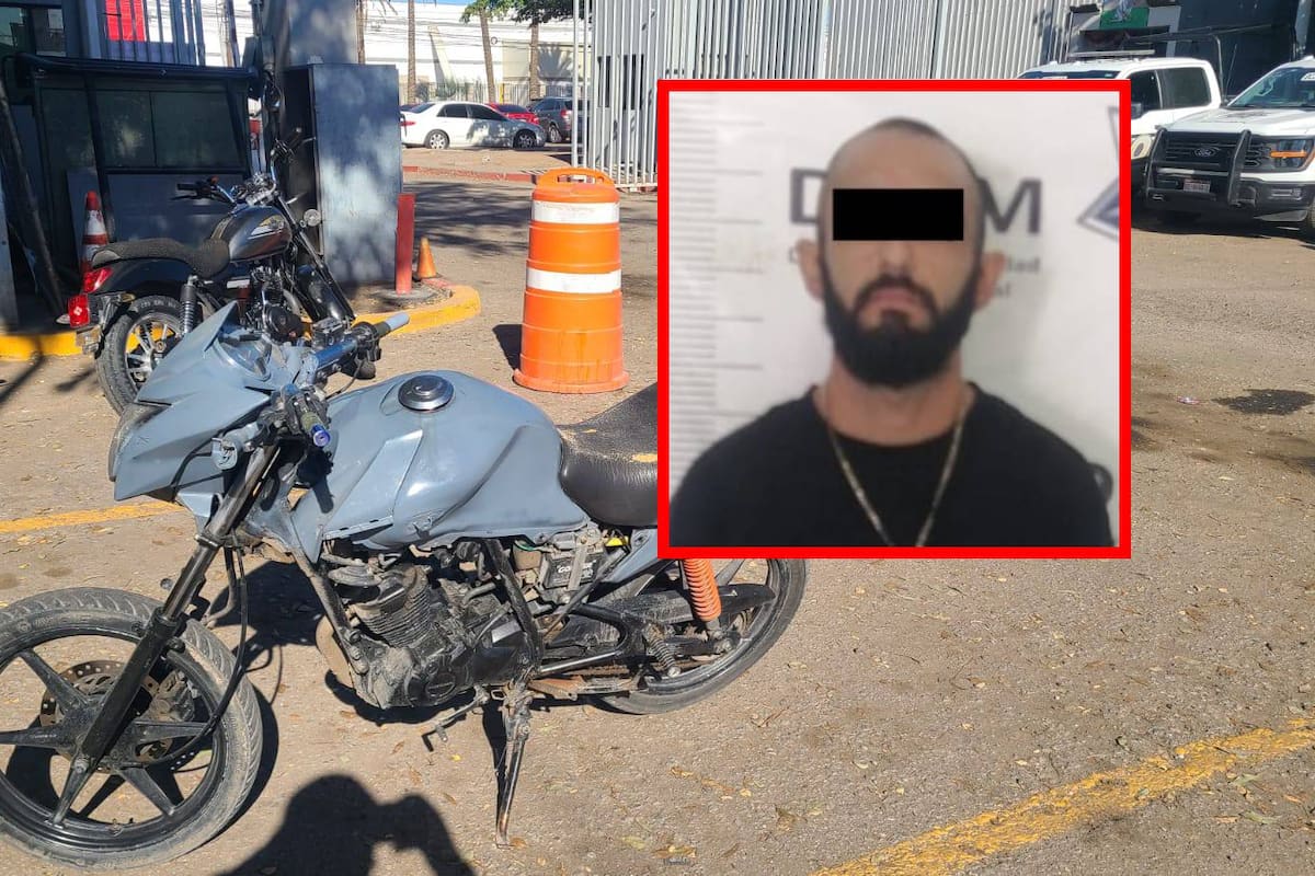 Circulaba en moto robada y tenía orden de aprehensión; es detenido
