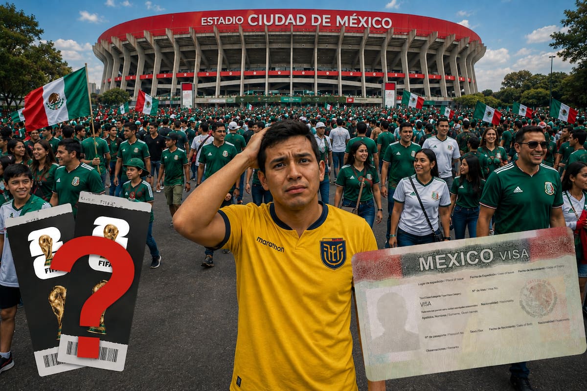 Mientras los ecuatorianos exigen a la FIFA boletos para el México vs Ecuador del Mundial 2026 en la CDMX y culpan a la Femexfut por falta de entradas, han olvidado que ahora necesitan VISA para entrar al país y desde el 2024 NO cuentan con embajada mexicana en Quito, sin embargo la visa de turista estadounidense B1/B2 podría darles acceso y la FEF ya tendría en su poder más de 6 mil tickets para los dieciseisavos de final
