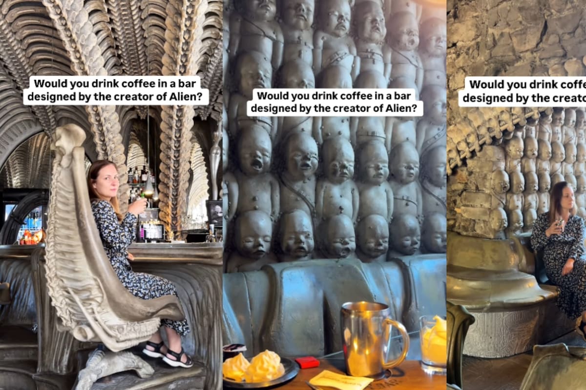 “Es como estar dentro de un xenomorfo”: café inspirado en H.R. Giger en Suecia se hace viral por su impresionante decoración