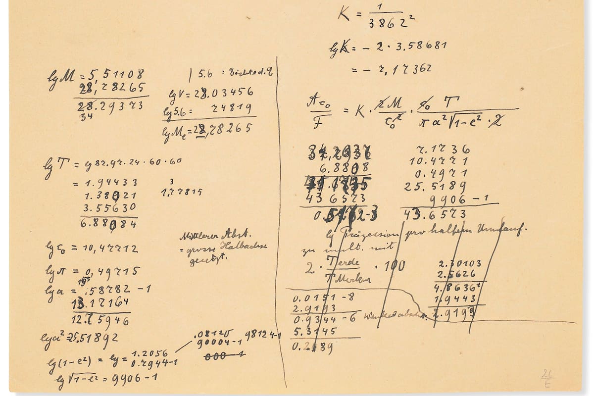 Subastan documento de Einstein sobre la teoría de la relatividad