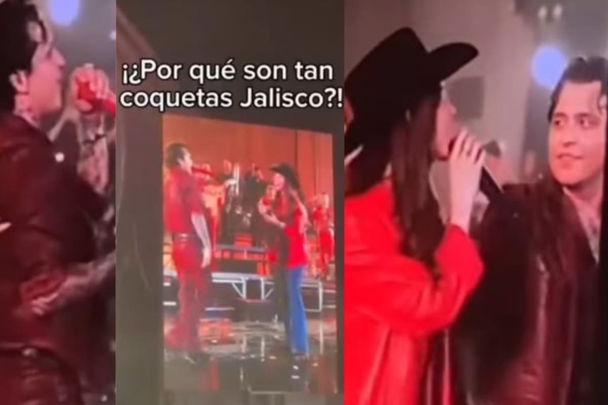 Ángela Aguilar “pellizca” a Christian Nodal en pleno show y desata críticas en redes