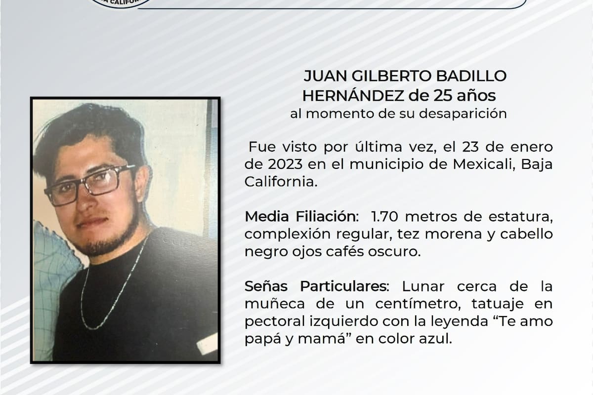 Buscan a Juan Gilberto Badillo Hernández
