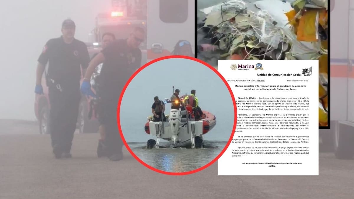 Localizan sin vida a sexta víctima tras caída de avión de la Marina en Galveston, Texas; los dos sobrevivientes se encuentran en condición estable