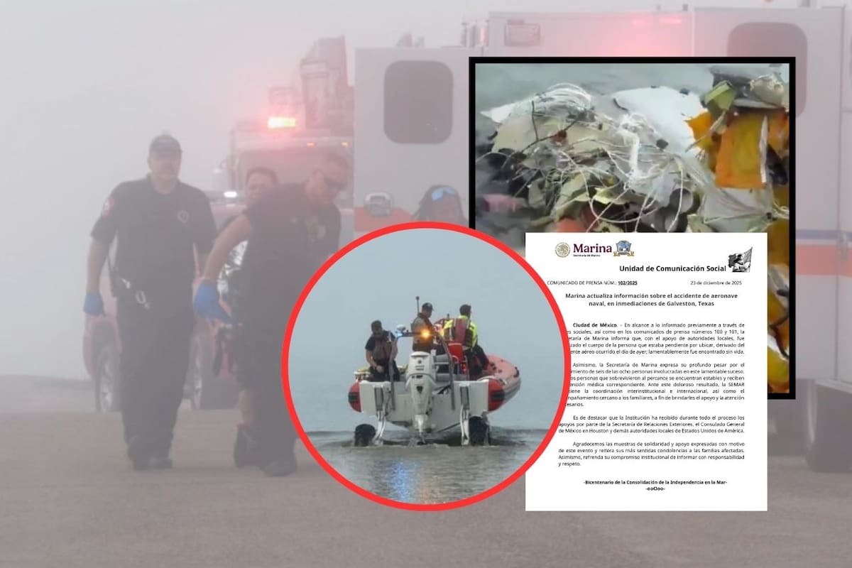Localizan sin vida a sexta víctima tras caída de avión de la Marina en Galveston, Texas; los dos sobrevivientes se encuentran en condición estable