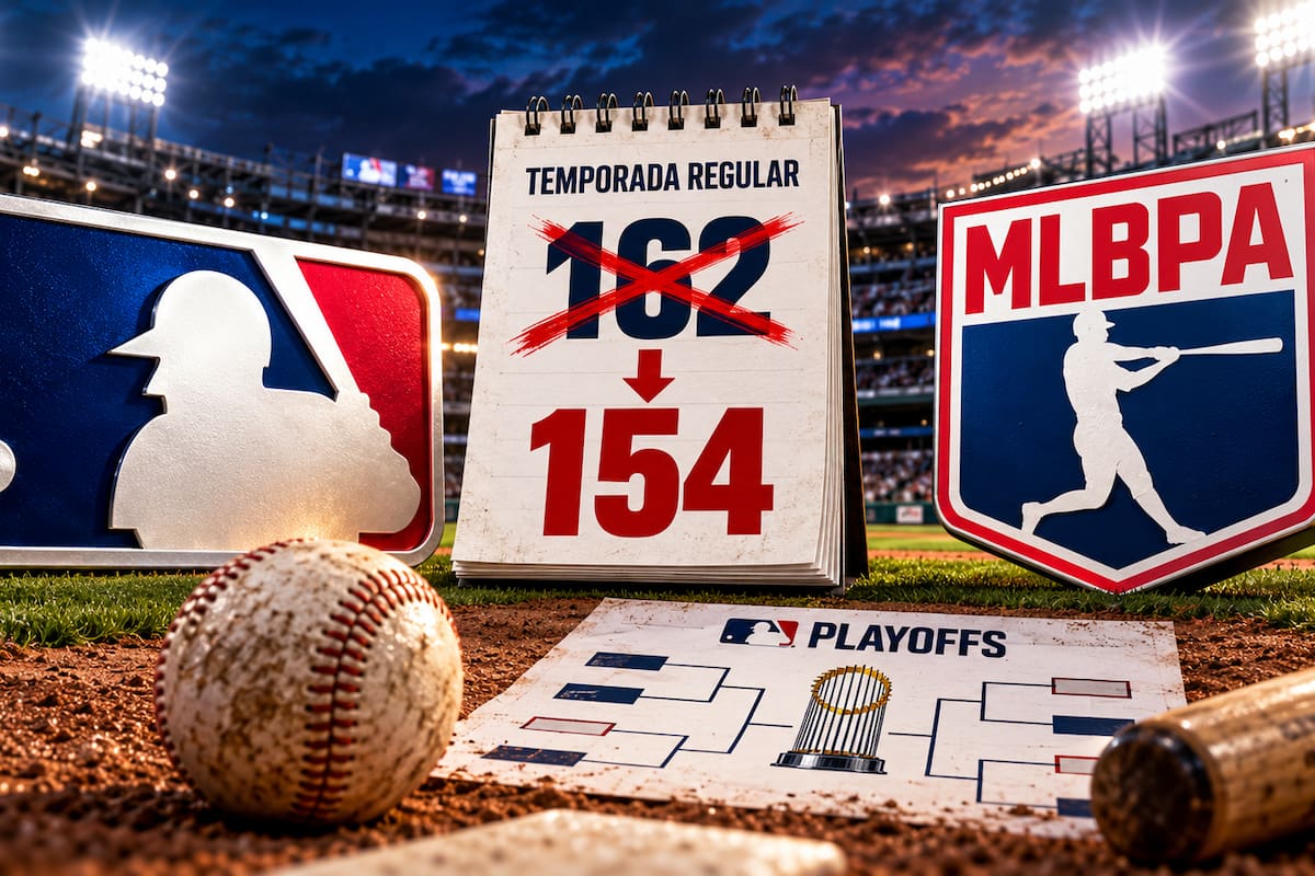MLB propone reducir el calendario a 154 juegos y cambiar los playoffs, pero el vencimiento del contrato con sus peloteros pone en riesgo la temporada 2027