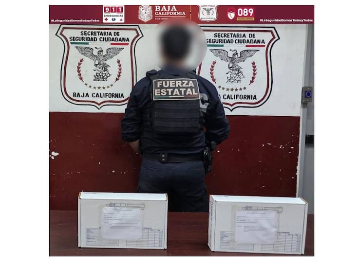 Aseguran arma, cartuchos y vehículo tras persecución policial