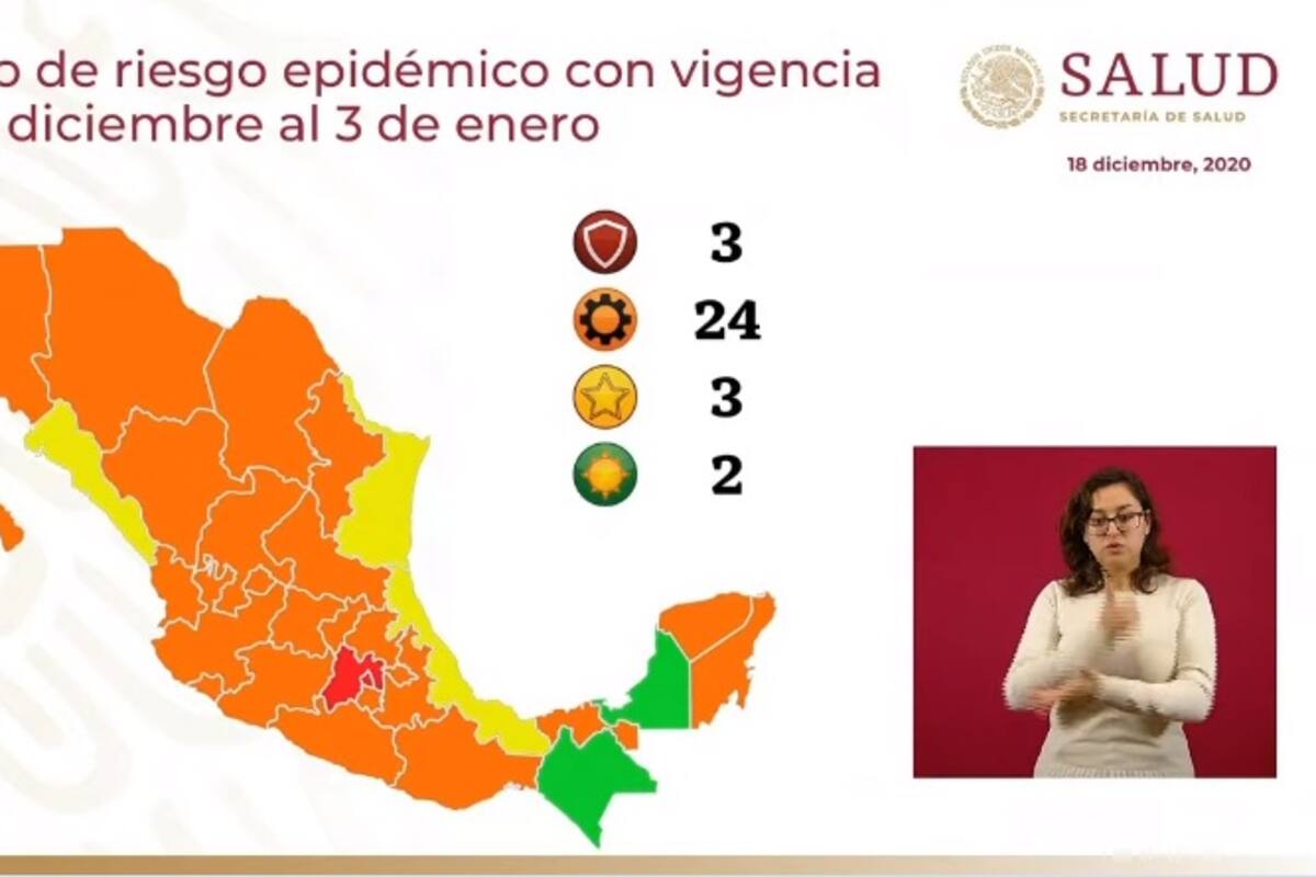 Semáforo Covid en México: Veracruz pasa de verde a amarillo; 3 estados en rojo