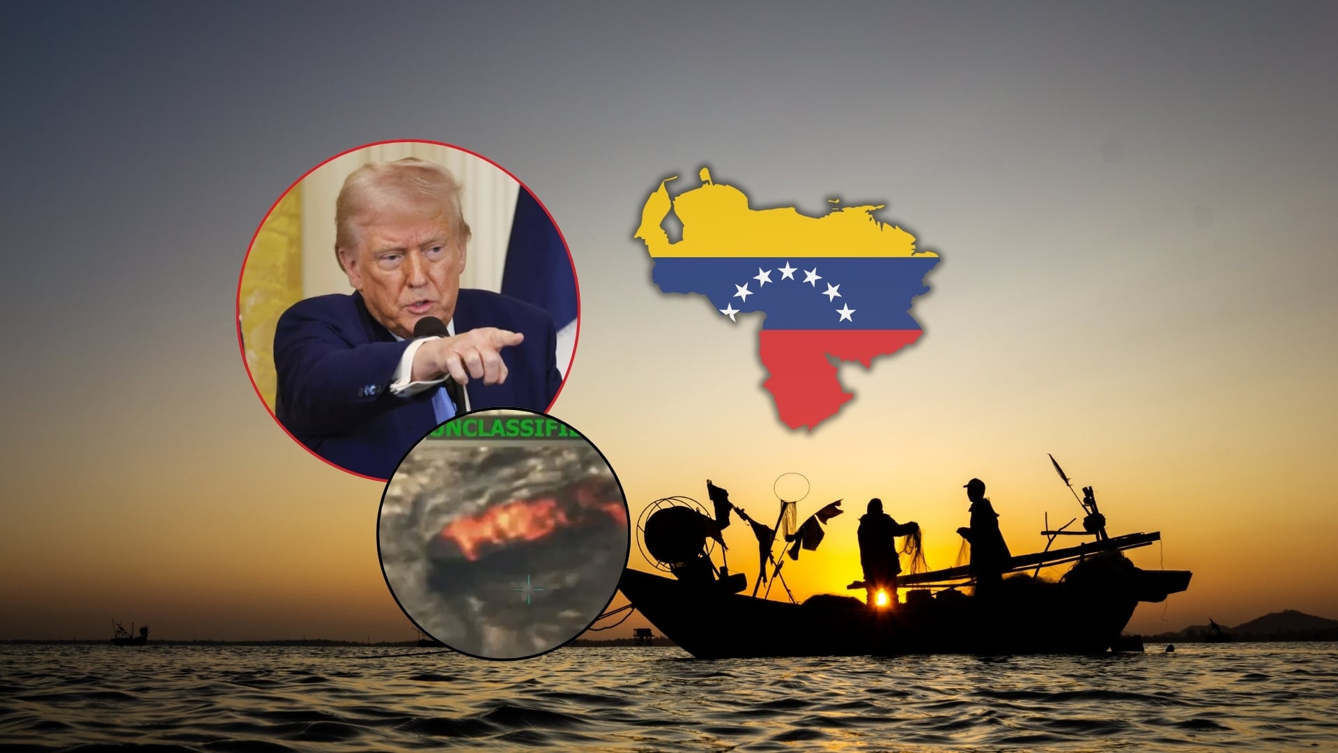 La presencia militar de Estados Unidos en el sur del Caribe y los ataques a embarcaciones han encendido el temor entre los pescadores del lago de Maracaibo. Foto: Especial (Reuters/Canva)