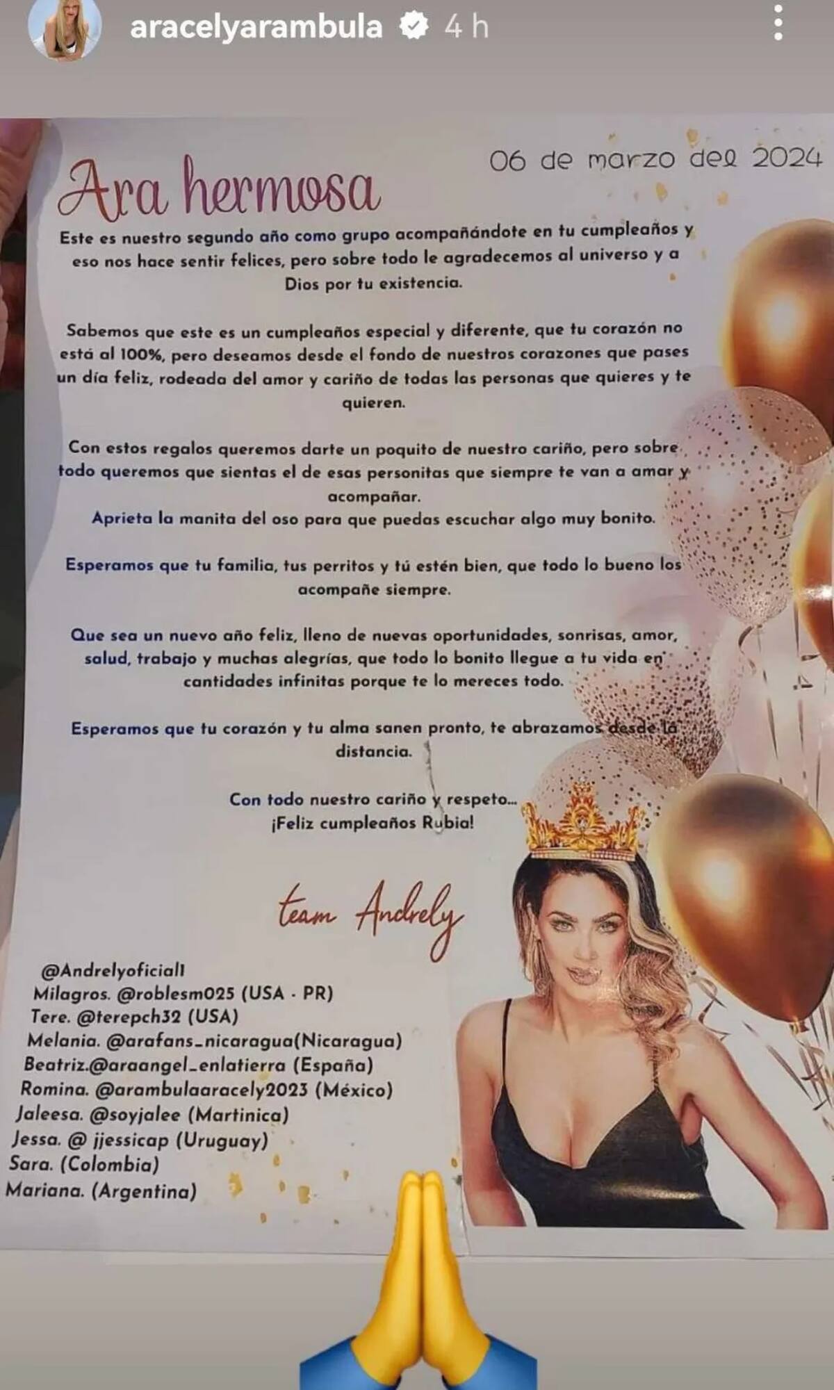 Aracely Arámbula recibió felicitaciones de sus fans.