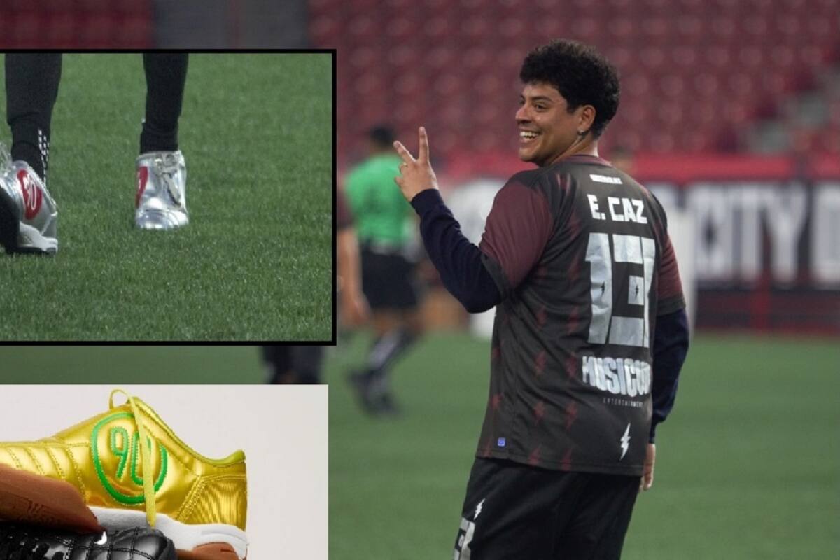 No es lo caro, es lo retro... Eduin Caz luce sus Nike Total 90