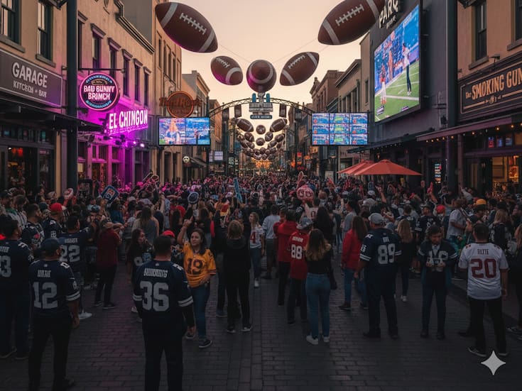 Super Bowl 2026: el Gaslamp Quarter de San Diego se prepara con transmisiones especiales
