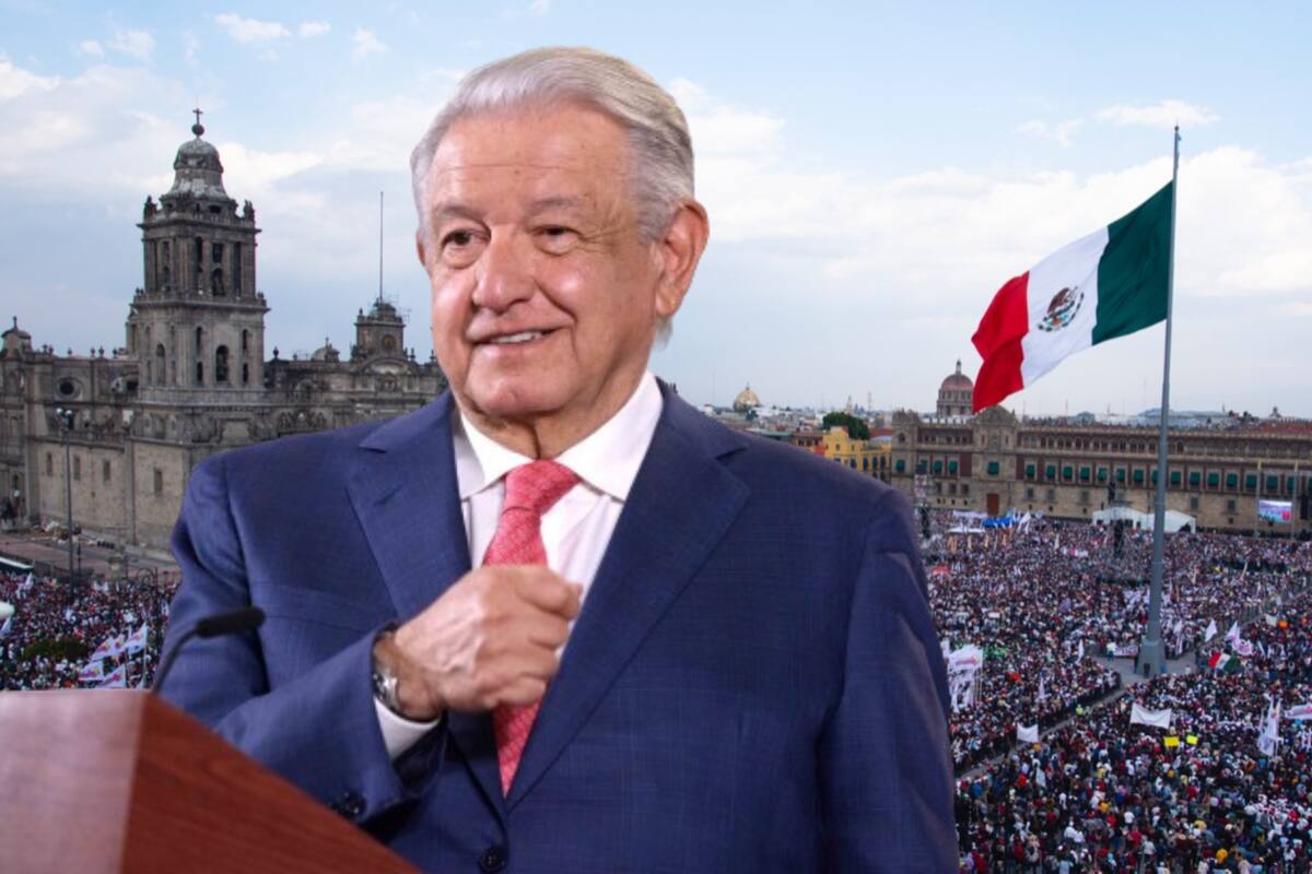 ¿Por qué AMLO quitará la bandera de México del Zócalo durante ‘Marea Rosa’?