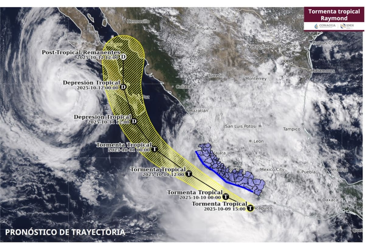 Tormenta tropical Raymond provocará lluvias “extraordinarias” en gran parte de México, alerta SMN
