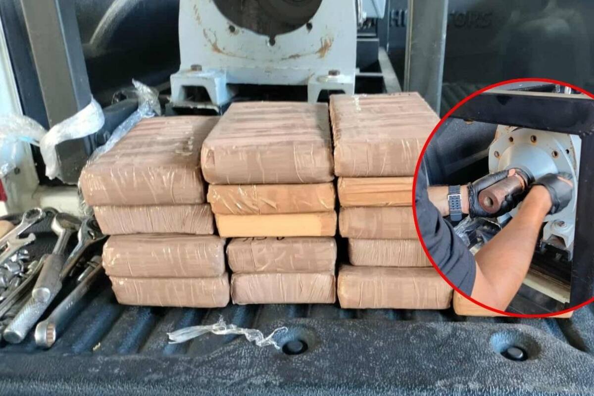 Incautan 20 kilos de cocaína ocultos en una pieza de motor en una empresa de paquetería en Hermosillo