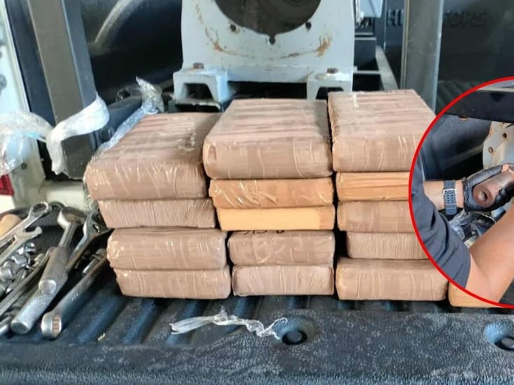 Incautan 20 kilos de cocaína ocultos en una pieza de motor en una empresa de paquetería en Hermosillo