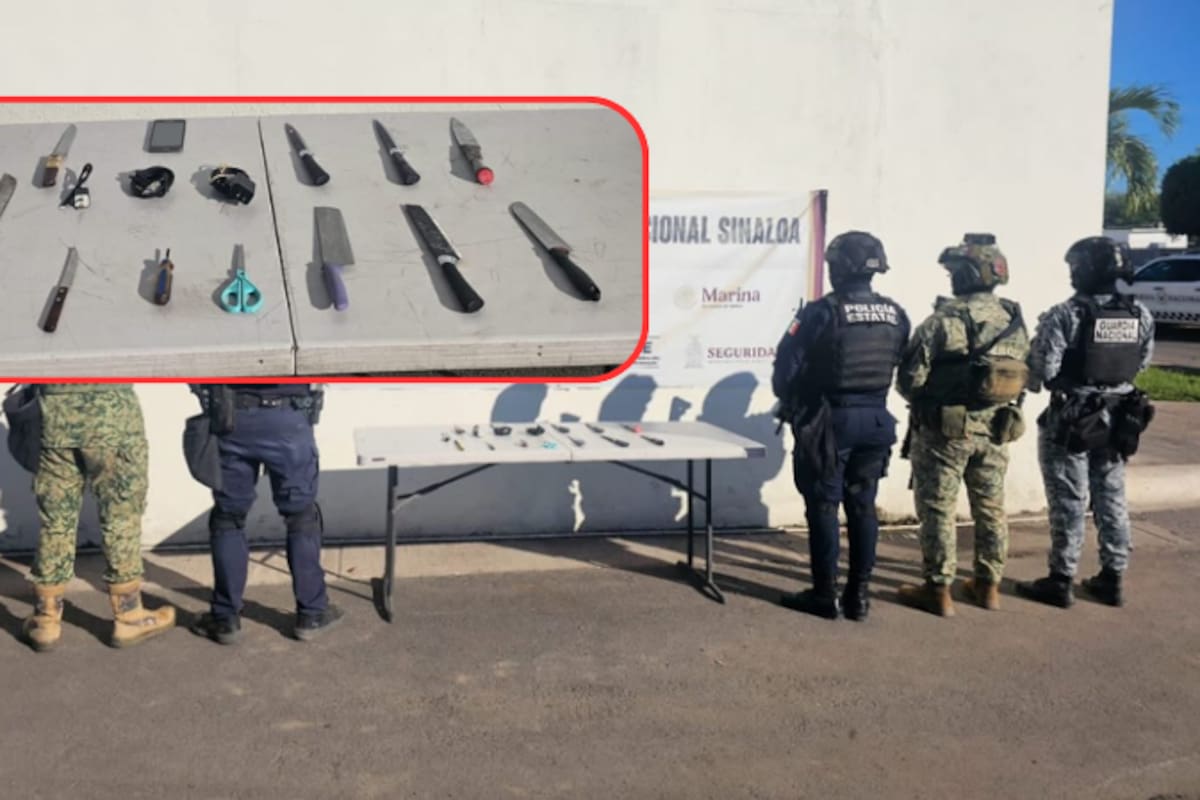 Operativo sorpresa en Aguaruto: hallan celulares, cargadores y armas hechizas dentro del penal de Culiacán