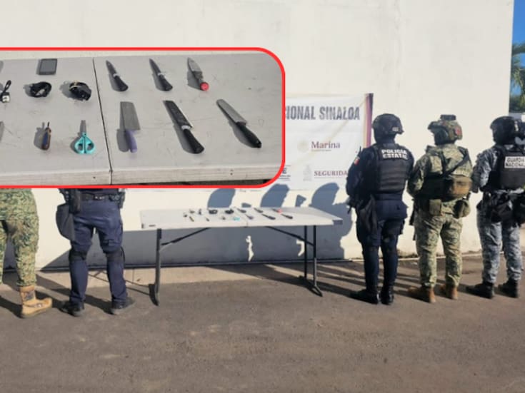 Operativo sorpresa en Aguaruto: hallan celulares, cargadores y armas hechizas dentro del penal de Culiacán