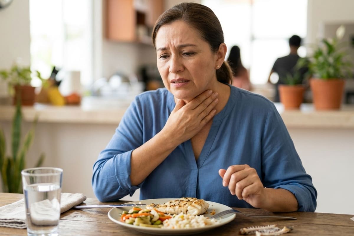 ¿Qué hacer si te tragas una espina de pescado? Conoce los pasos de primeros auxilios para lubricar el esófago y cuándo es indispensable acudir a urgencias por obstrucción
