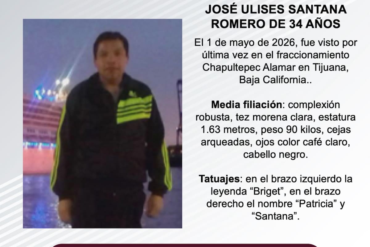 Se busca a José Ulises Santana Romero de 35 años
