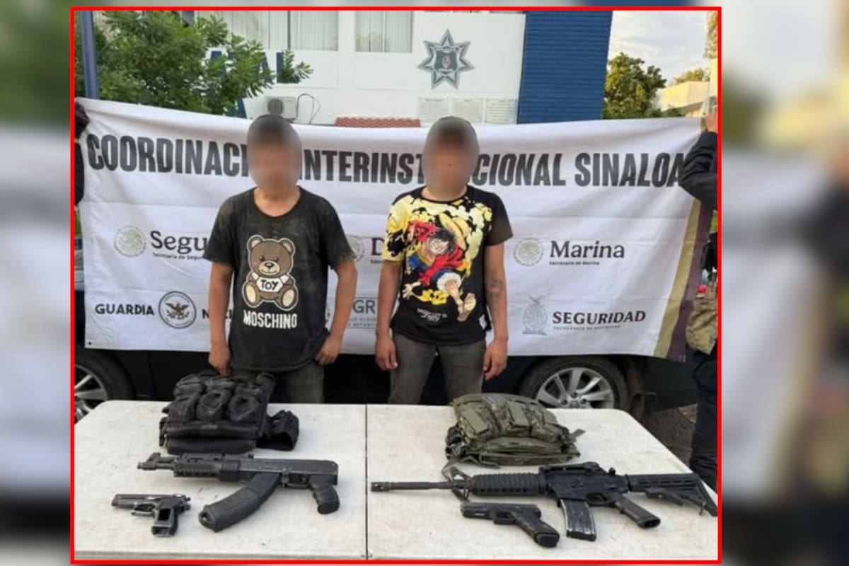 Caen dos hombres armados en Sinaloa: tenían fusiles, armas cortas, cartuchos y equipo táctico