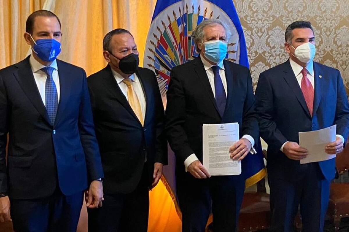 Narco en México: Marko Cortes, Alejandro Moreno y Jesús Zambrano de PRI, PAN y PRD alianza Va por México denuncian en la OEA con Luis Almagro “narcoelección”