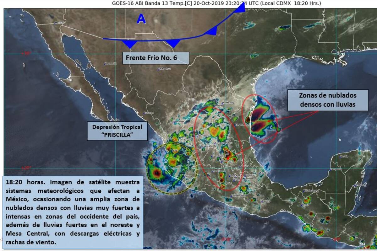 "Priscilla" seguirá dejando fuertes lluvias en México; ingresará frente frío 6