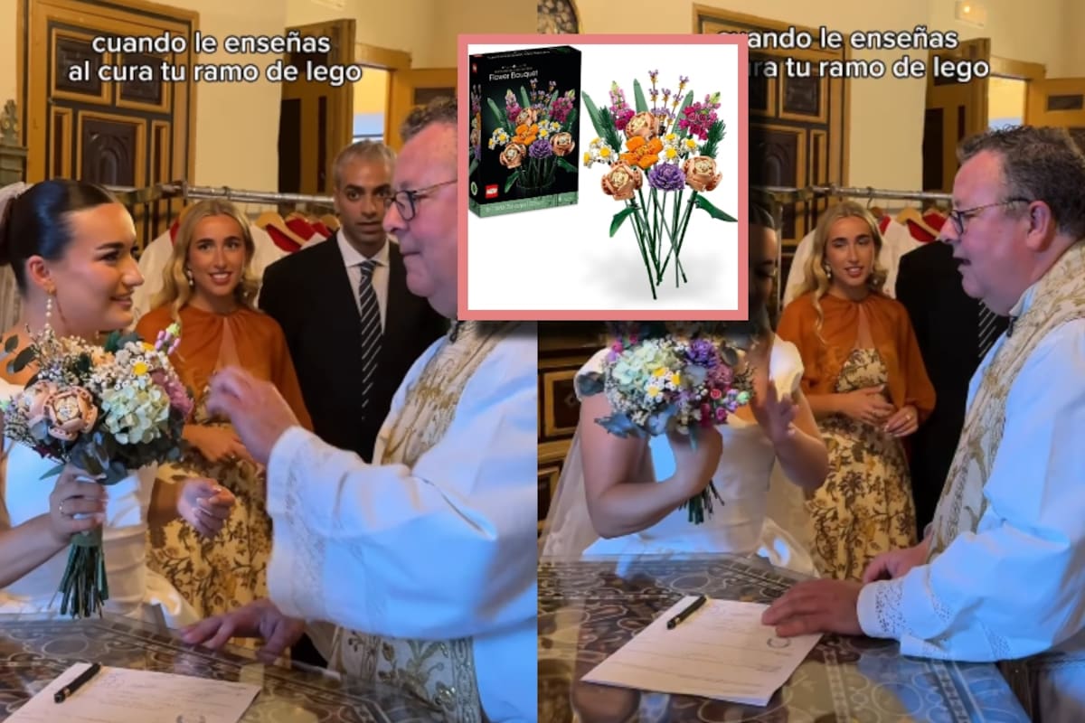 El ramo de LEGO de una novia deja impactado a un sacerdote… y se vuelve viral