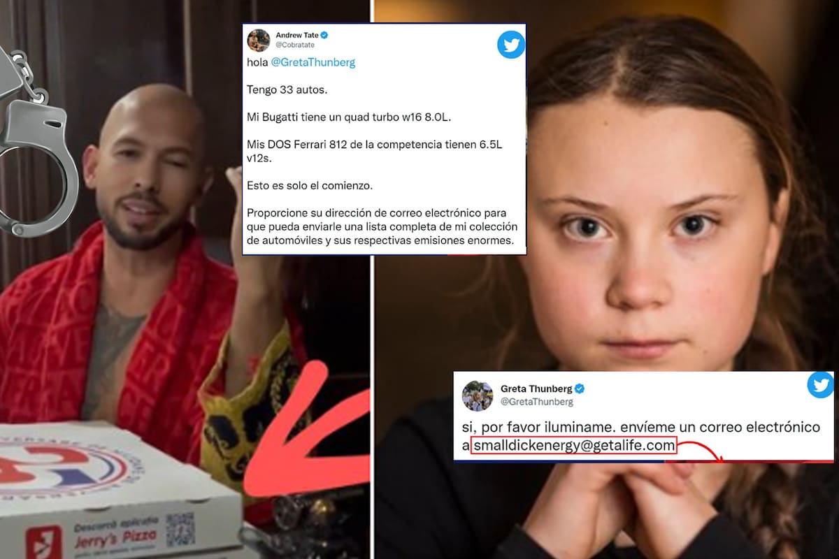Andrew Tate acaba arrestado tras responder tuit de Greta Thunberg sobre su miembro