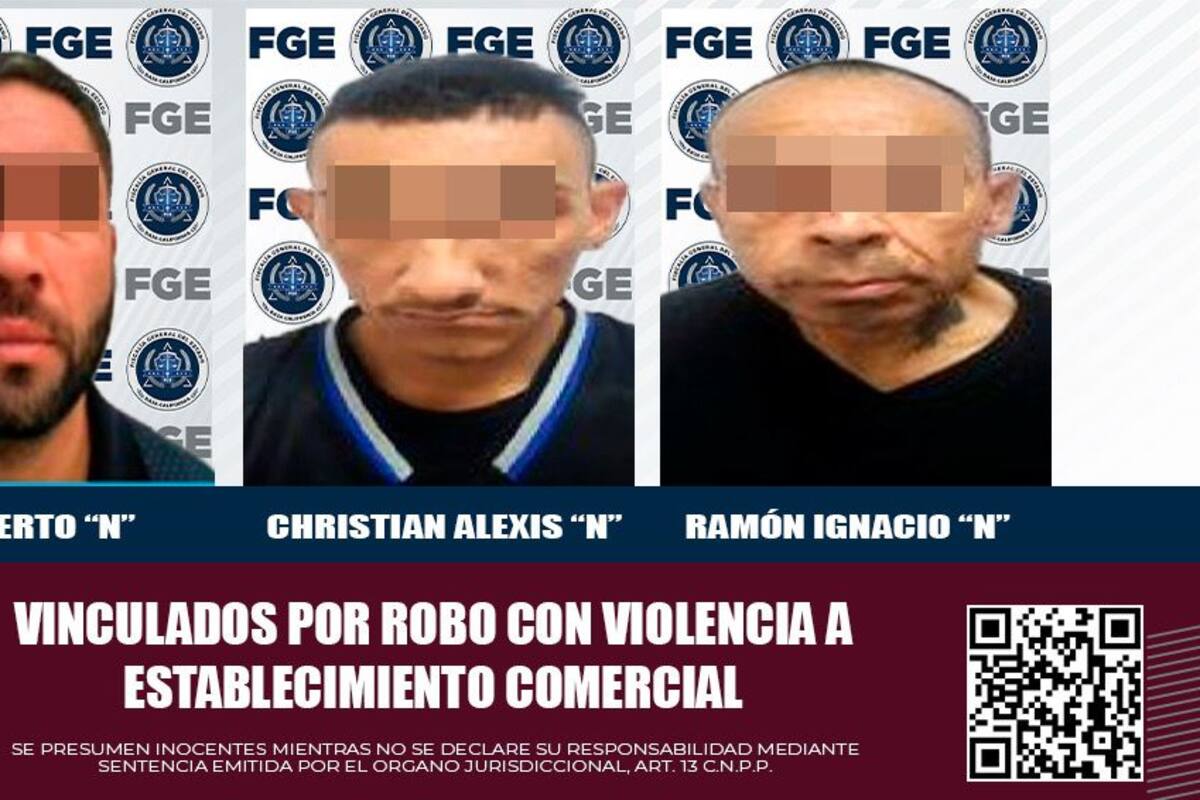 Van a prisión preventiva tres por robo con violencia