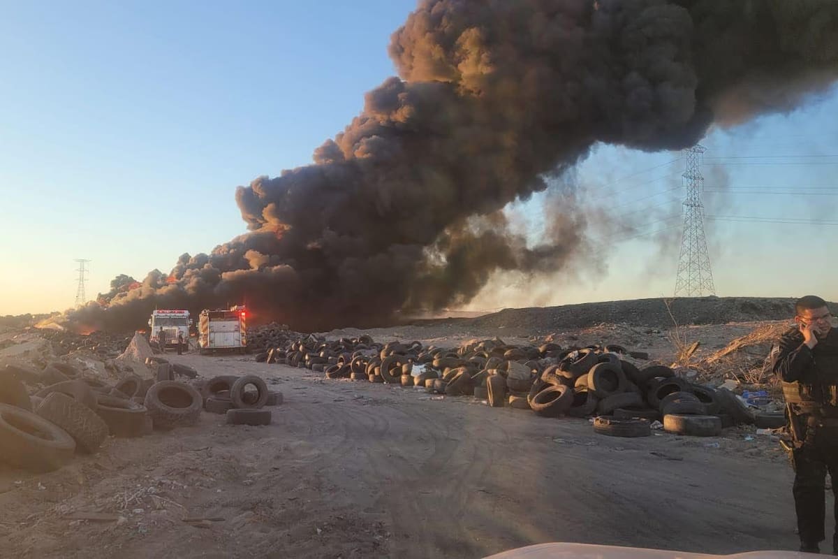 Fuerte incendio en el basurero municipal